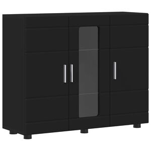 vidaXL Дървен шкаф Черно 88,5 x 30,5 x 73 см Инженерно дърво