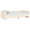 vidaXL Дневно легло с матрак, USB, кремаво, текстил, 90х200 см