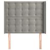 vidaXL Горна табла за легло с уши, светлосива, 83x16x118/128см, кадифе