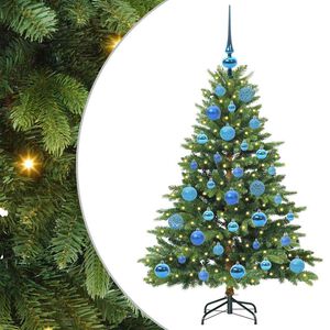 vidaXL С изкуствено коледно дърво с поставка Зелен 120 cm PE и PVC