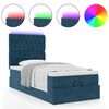 vidaXL Османска легло с матраци и LED, тъмносиньо, 100x200 см, кадифе
