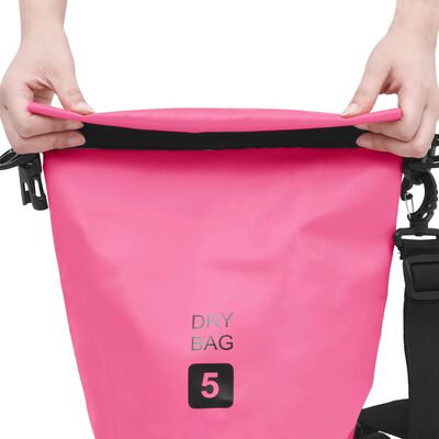 vidaXL Суха торба, розова, 5 л, PVC
