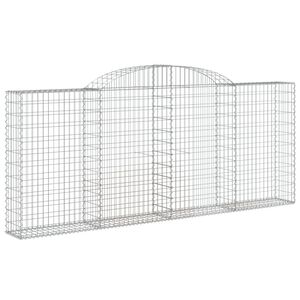 vidaXL Дъговидна габионна кошница 300x30x120/140 см поцинковано желязо