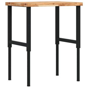 vidaXL Работна маса, 80x60x(73-99,5) см, масивна акация, правоъгълна