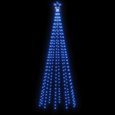 vidaXL Коледна елха с шип, синя, 310 LED, 300 см