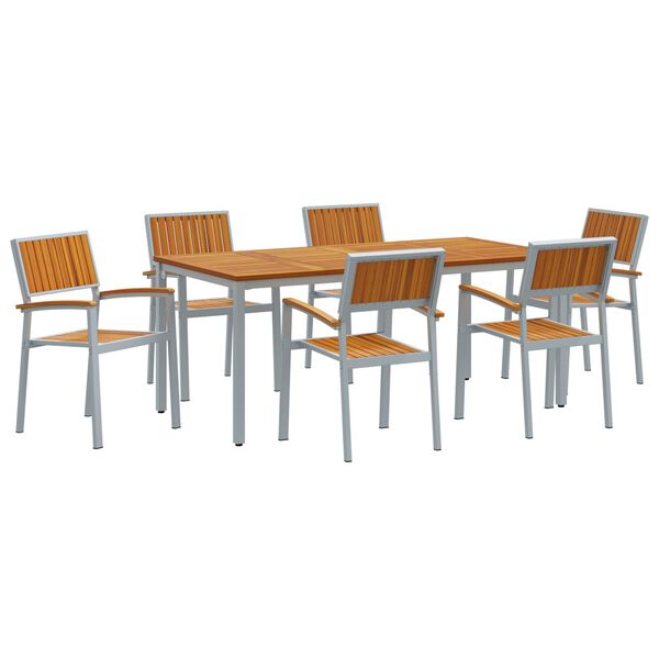 vidaXL Комплект за хранене в градината 7 pcs Сив