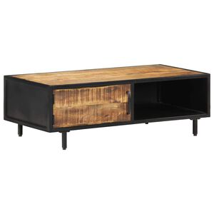 vidaXL Маса за кафе, 105x50x35 см, грубо мангово дърво