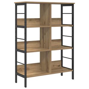 vidaXL Рафт за книги 6 нива 82 x 32 x 112 см Инженерна дървесина Дъб