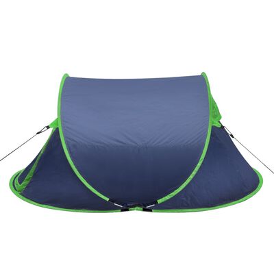 vidaXL Pop-up къмпинг палатка, 2-местна, тъмносиня/зелена