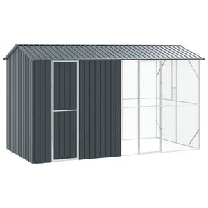 vidaXL Клетка за птици със съхранение Антрацит 430 x 208 x 247 см