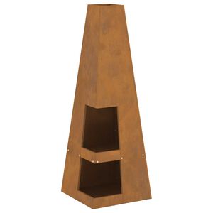 vidaXL Огнище Кафяво 35 x 35 x 100 см Стомана