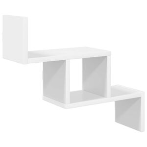 vidaXL Стенен рафт Бяло 48 x 15 x 42 см Инженерна дървесина