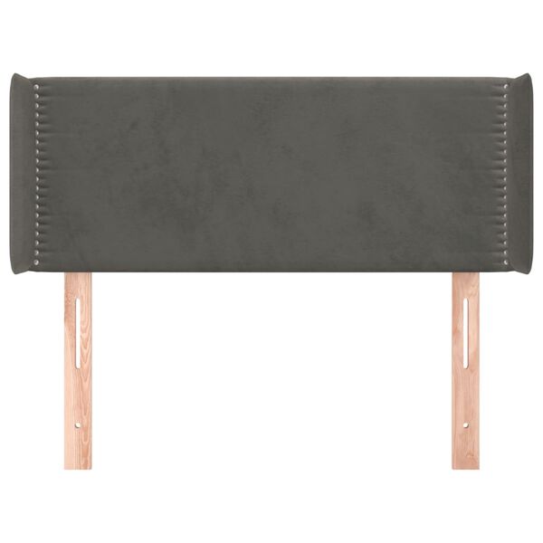 vidaXL Горна табла за легло, тъмносива, 93x16x78/88 см, кадифе