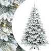 vidaXL С изкуствено коледно дърво с поставка Бяло 210 cm PE и PVC