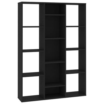 vidaXL Разделител за стая/библиотека, черен, 100x24x140 см, ПДЧ