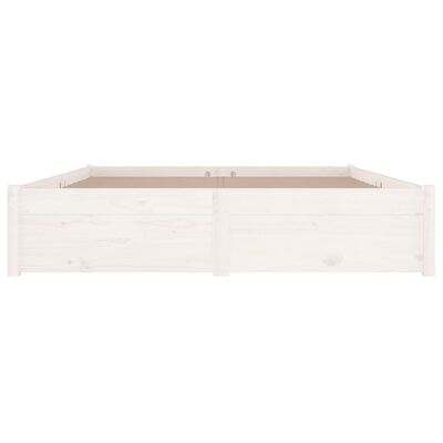 vidaXL Рамка за легло с чекмеджета, бяла, 200x200 см