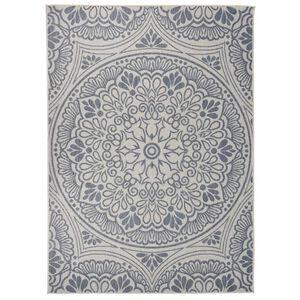 vidaXL Градински плоскотъкан килим, 200x280 см, синя шарка