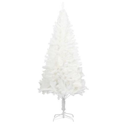 vidaXL Изкуствено коледно дърво, реалистични иглички, бяло, 180 см