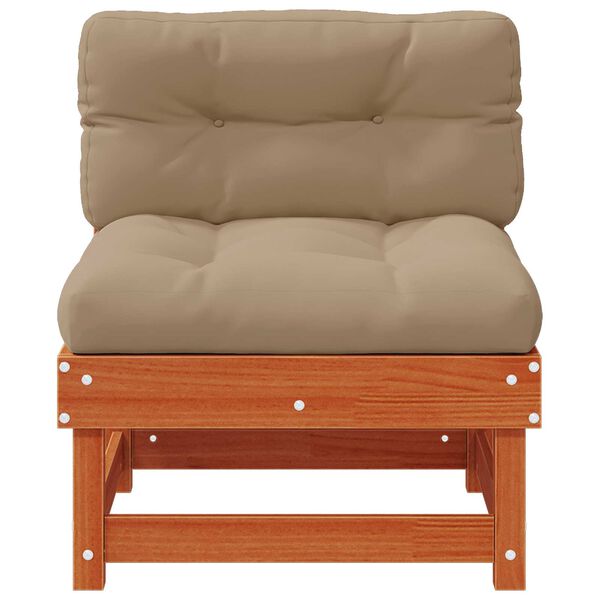 vidaXL Градинен среден диван Масивна боровина Восъчен Кафяв