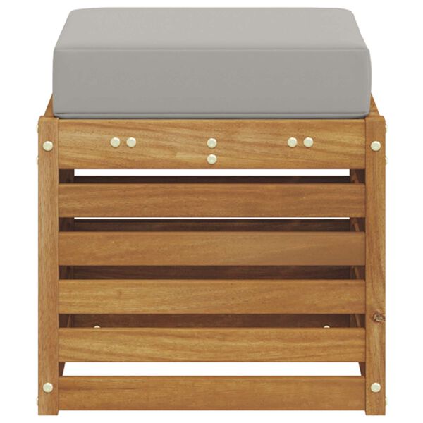 vidaXL Външна табуретка Солидно акациево дърво Естествен