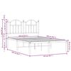 vidaXL Метална рамка за легло с горна табла, бяла, 120x200 см