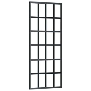 vidaXL Плъзгаща врата, ESG стъкло и алуминий, 76x205 см, черна
