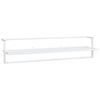 vidaXL Поставка за кърпи, бяла, 95x25x22 см, желязо