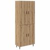 vidaXL Висок шкаф 2 бр. Дъб 69,5 x 34 x 180 см Инженерна дървесина
