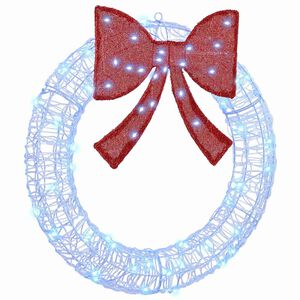 vidaXL Венец с 60 LED светодиода Синьо 76 x 8.5 x 76 см Акрил