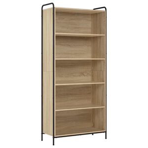 vidaXL Шкаф за книги 55,5 x 33 x 174 см Инженерна дървесина Дъб сонома