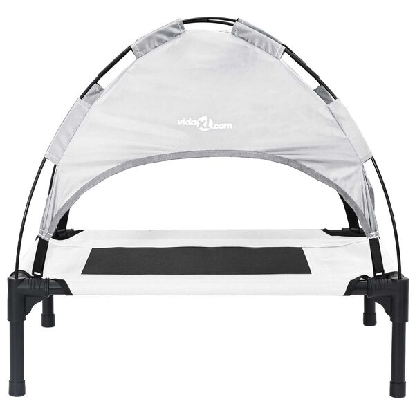 vidaXL Кучешко легло Сребристо сиво 76 x 62 x 70,5 см Стомана