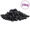 vidaXL Полирани камъчета 25 кг черни 2-5 см