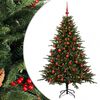 vidaXL Изкуствена коледна елха с топки 120 см 150 LED светодиода