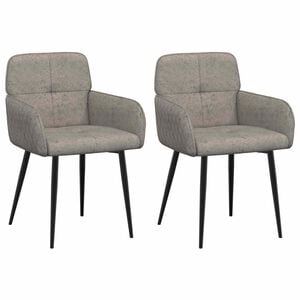 vidaXL Обедени столове 2 pcs Изкуствена набук Светлосиво 59x56,5x85см