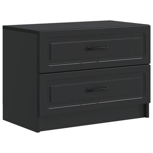 vidaXL Нощен шкаф Черно 62 x 34,5 x 44,5 см Инженерна дървесина