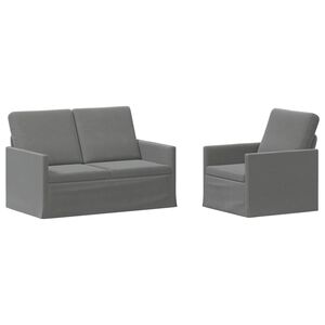 vidaXL Комплект дивани 2 pcs Тъмносиво Кадифе