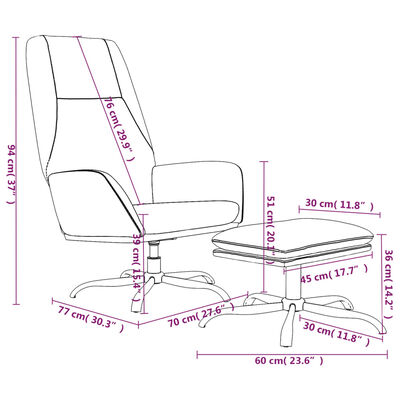 vidaXL Релакс стол с табуретка, кафяв, микрофибърен текстил