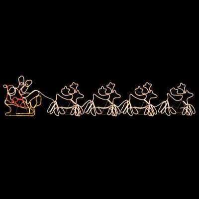 vidaXL Коледна украса, 4 светещи елена с шейна, 500x10x80 см