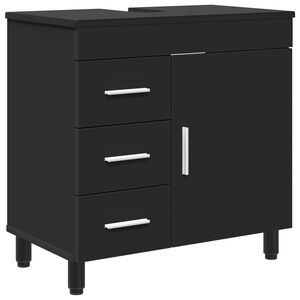 vidaXL Баня с мивка Черен 60 x 35 x 60 см Инженерен дървен материал