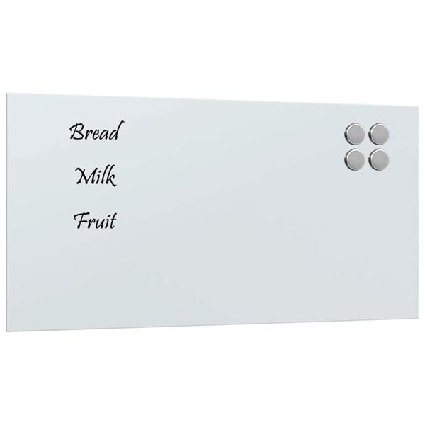 vidaXL Магнитна дъска за стена, бяла, 80x40 см, закалено стъкло
