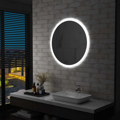 vidaXL LED огледало за баня, 80 см