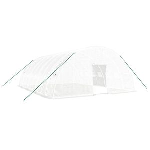 vidaXL Оранжерия със стоманена рамка бяла 48 м&sup2; 8x6x2,85 м