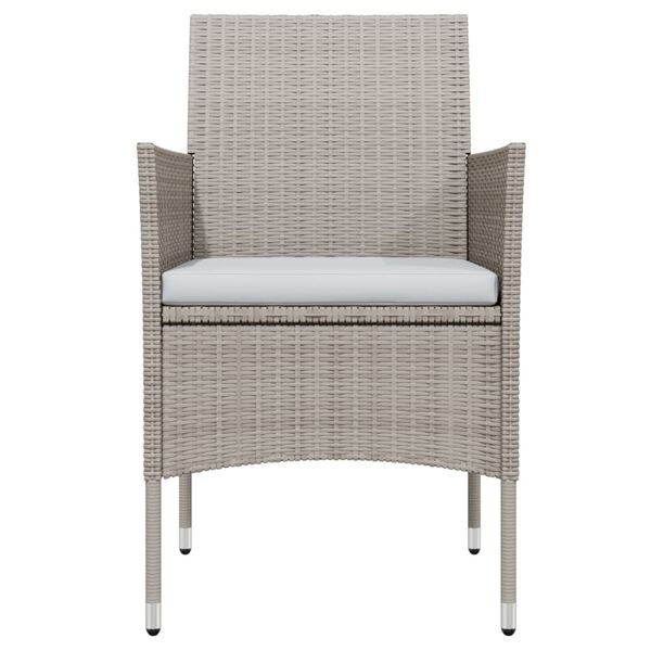 vidaXL Градински трапезен комплект с възглавници 7 части бежово/черно