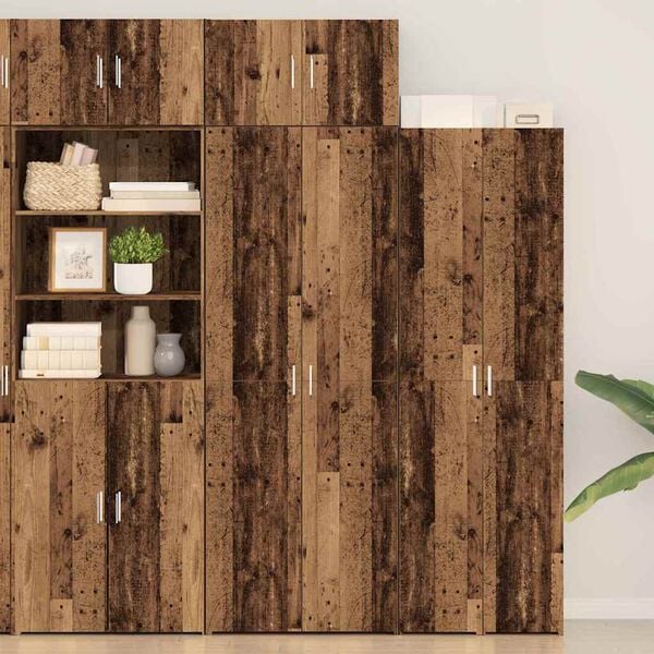 vidaXL Шкаф за съхранение 3 pcs Старо дърво