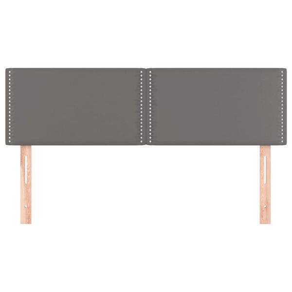 vidaXL Табла за легло, сива, 144x5x78/88 см, изкуствена кожа