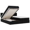 vidaXL Османска легло с матраци и LED, черно, 160x200 см, плат