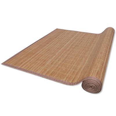 vidaXL Правоъгълен кафяв бамбуков килим 80х300 см