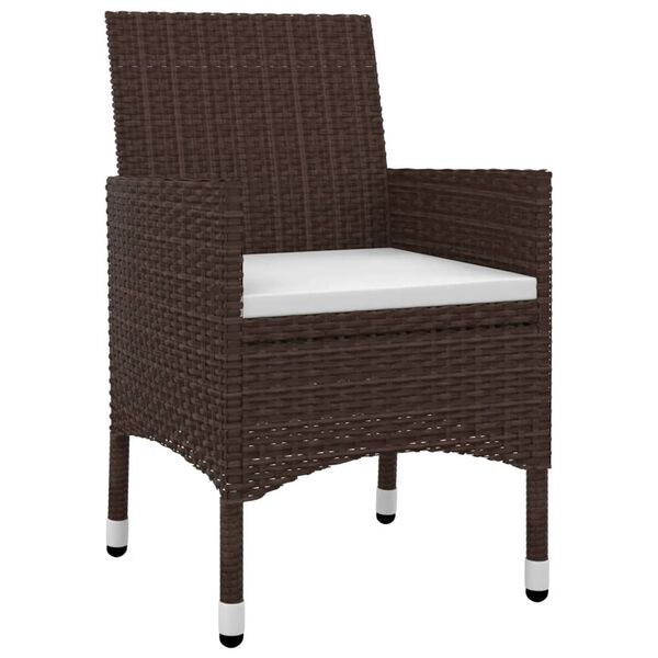 vidaXL Градински комплект с възглавници 7 части полиратан и стъкло