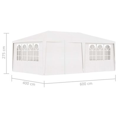 vidaXL Професионална парти шатра със стени 4х6 м бяла 90 г/м²