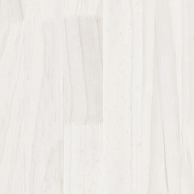 vidaXL Маса за кафе, бяла, 110x50x33,5 см, борово дърво масив